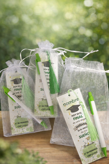Kit de graduación personalizado con marcapáginas y bolígrafo