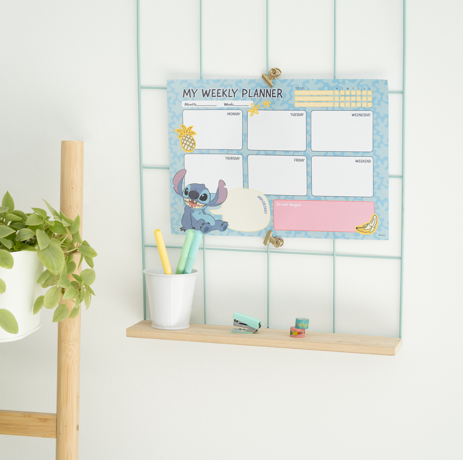BLOC PLANIFICADOR SEMANAL A4 DISNEY STITCH TROPICAL